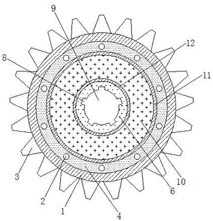 Machining gear with anti-wear function