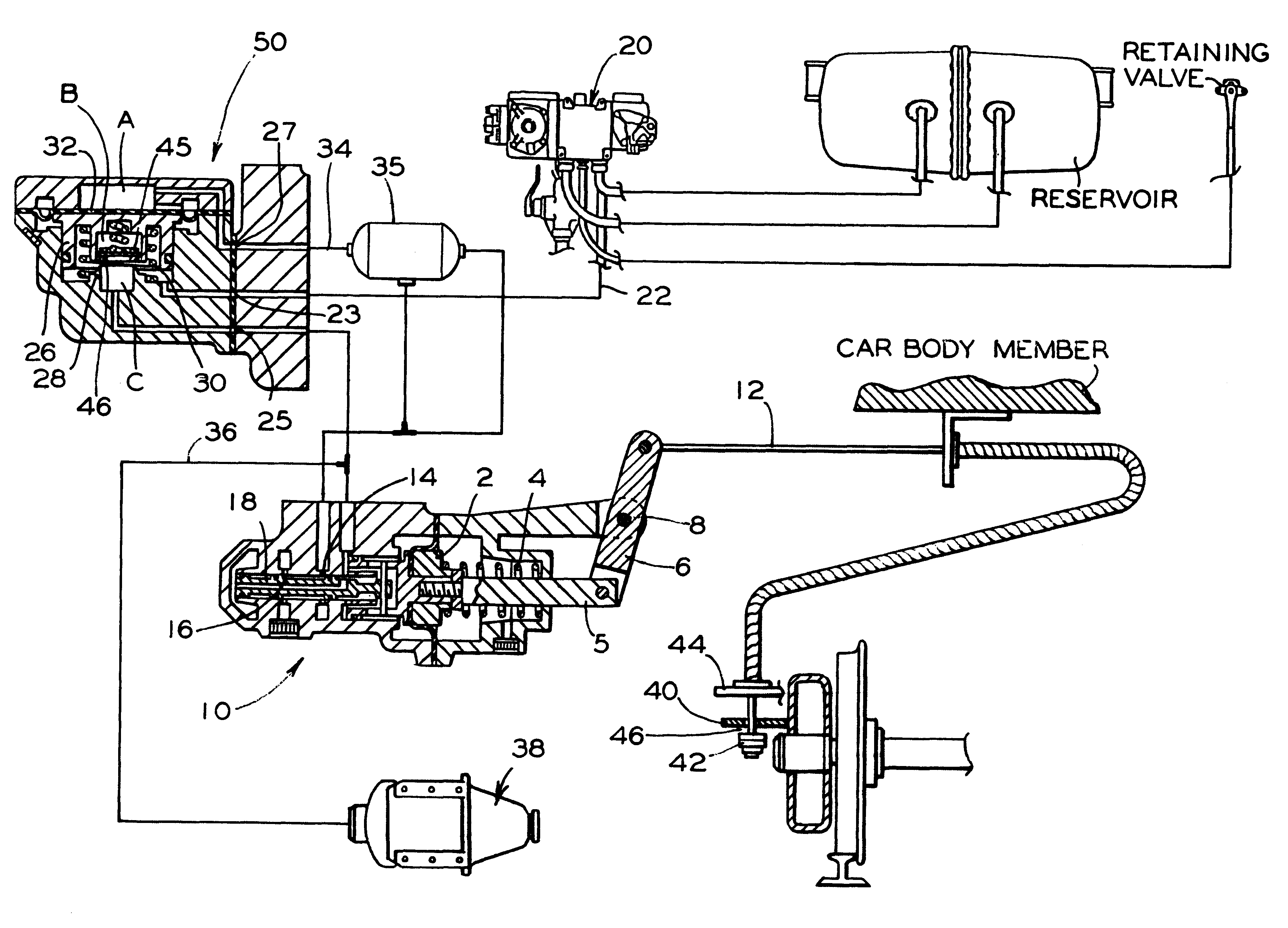 Short travel detector for empty/load brake control