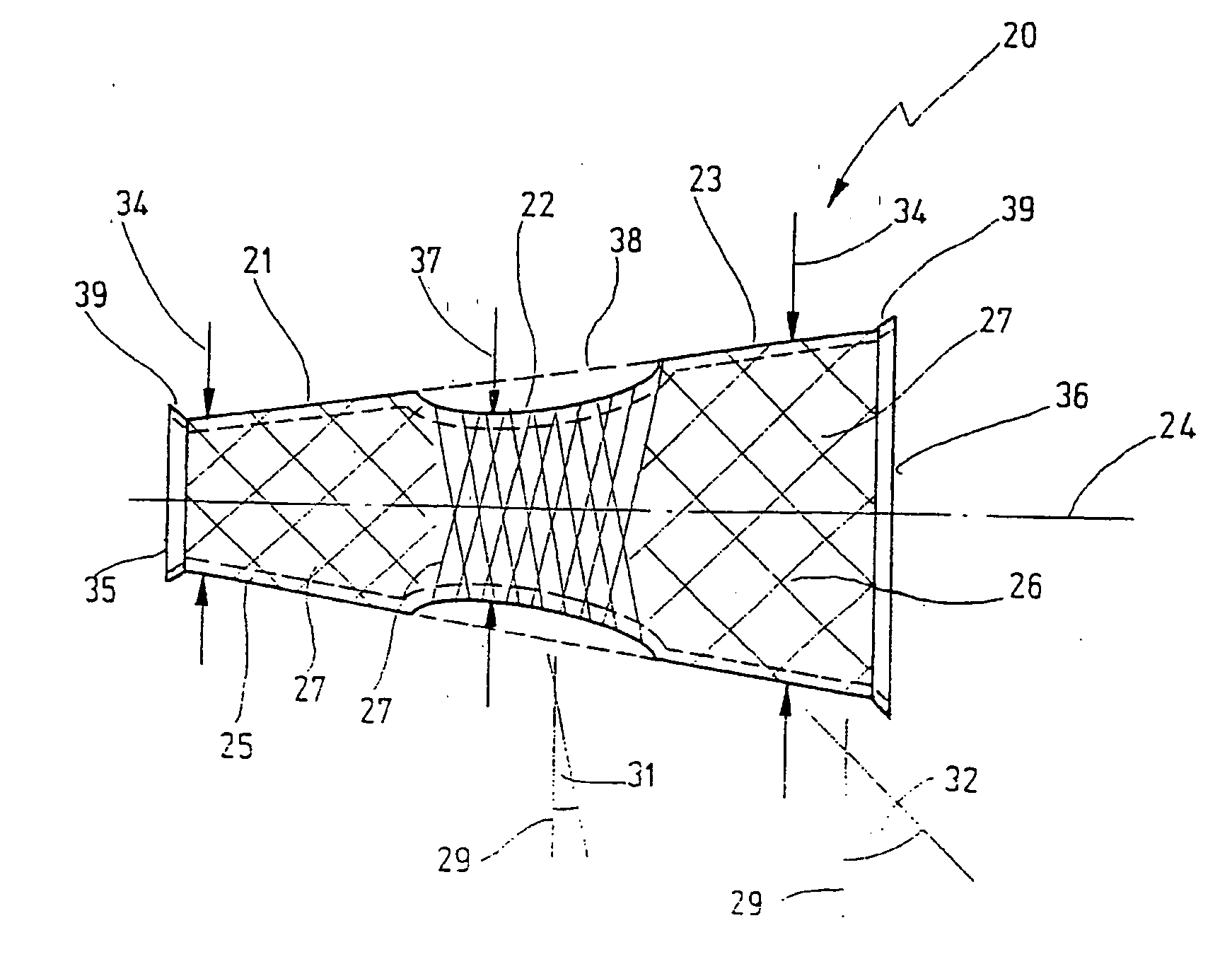 Braided stent to be implanted in a blood vessel