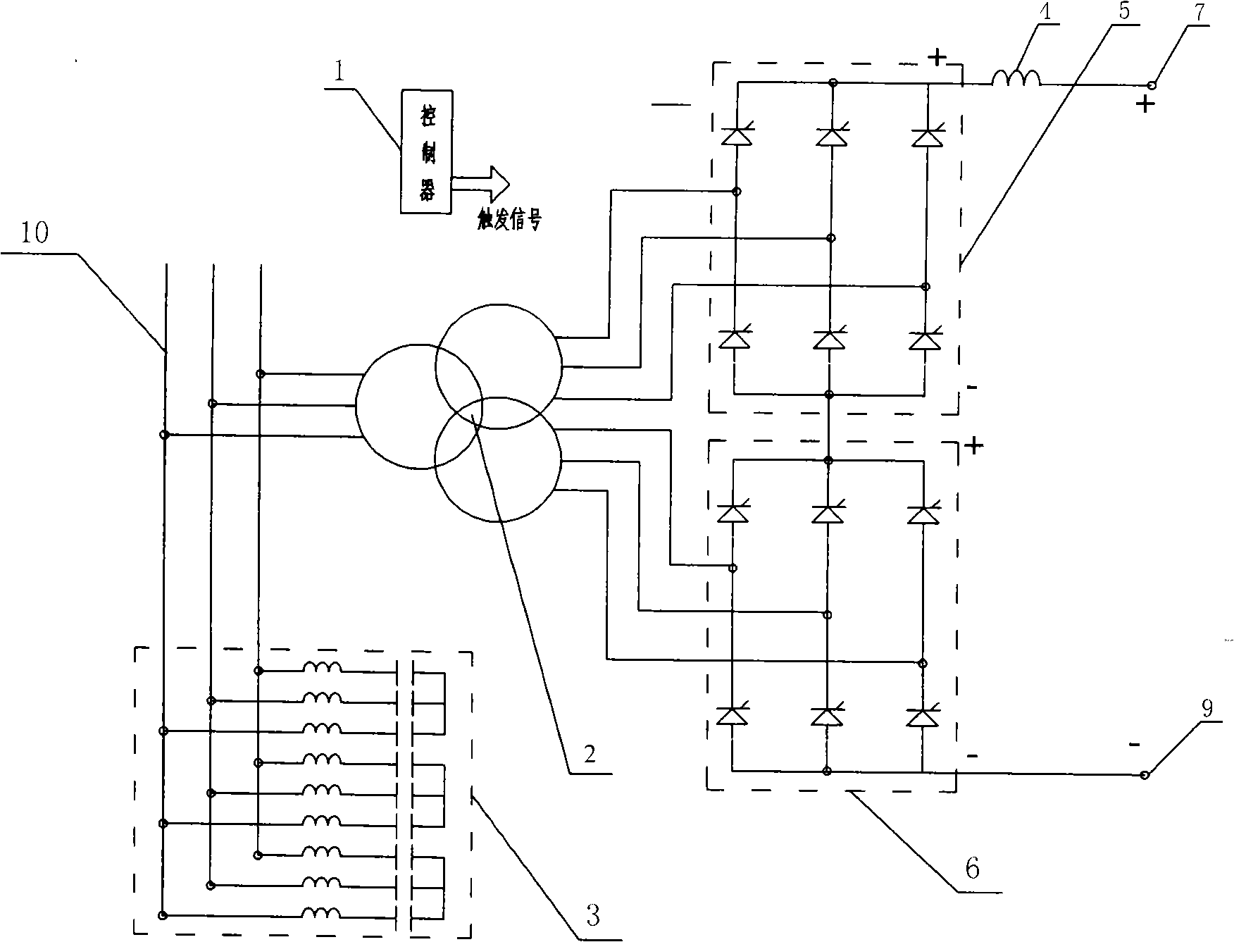 DC great current deicing apparatus with static state reactive compensation function