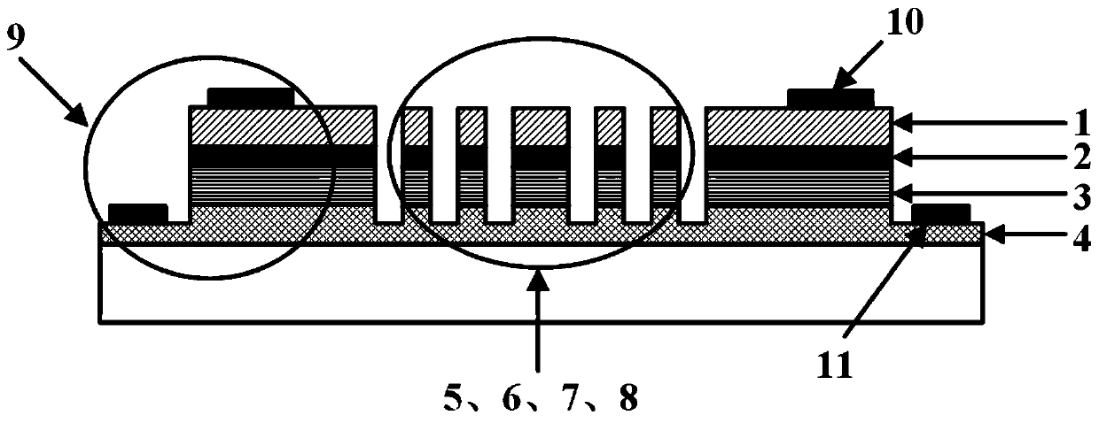 Silicon-based gan-based photonic chip and preparation method for blue-light visible light communication