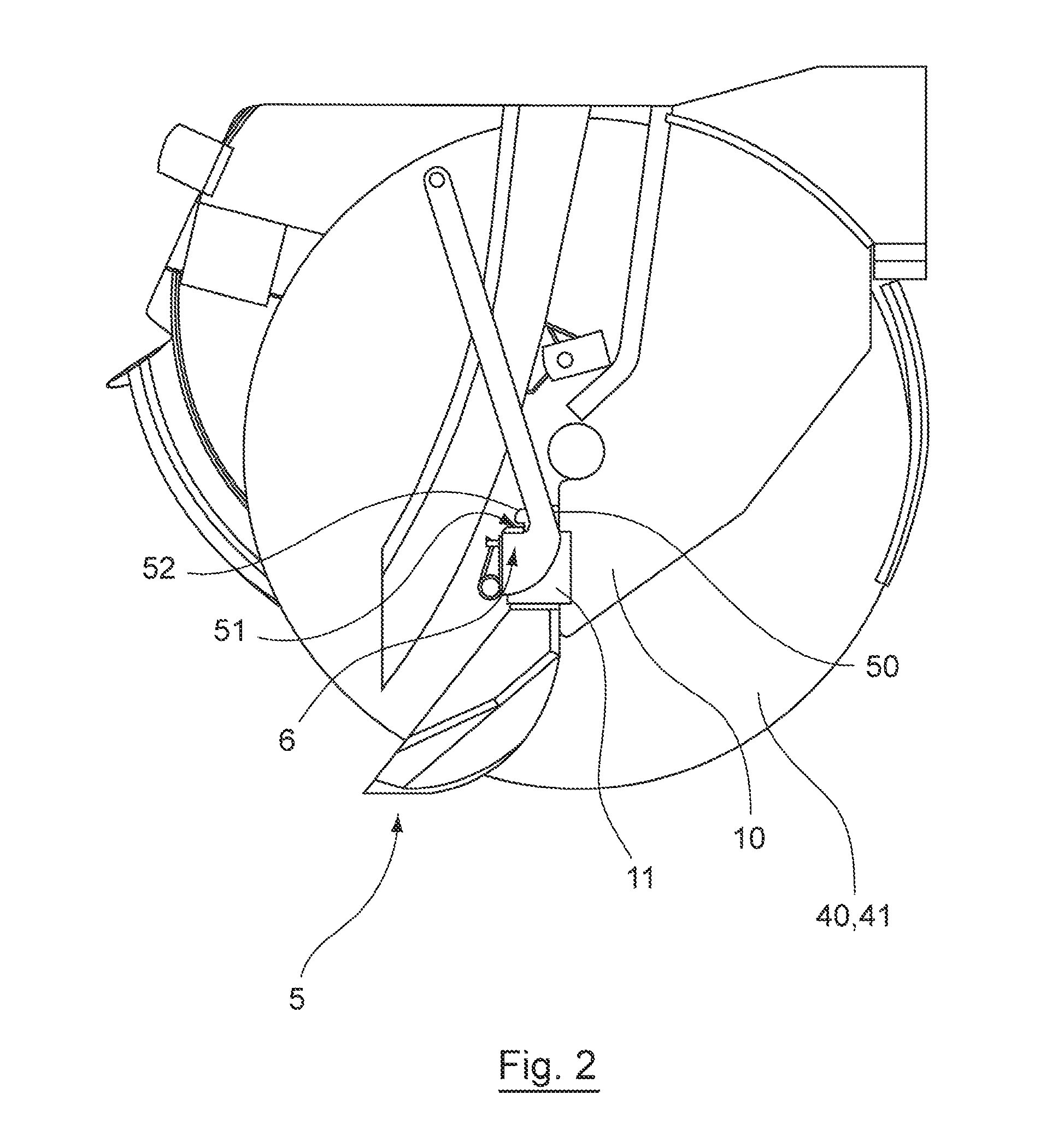 Planting unit comprising a pointed member mounted between two discs for opening a furrow, and means for releasing said member without removing discs