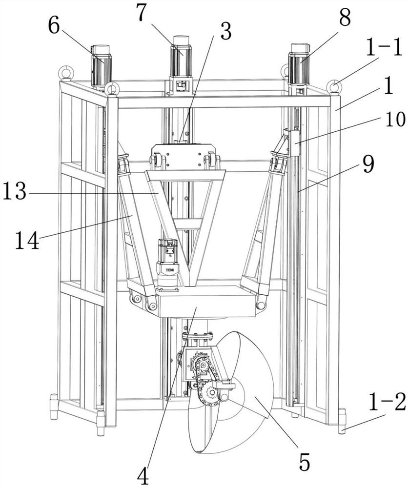 Fermented grain discharging device based on parallel mechanism