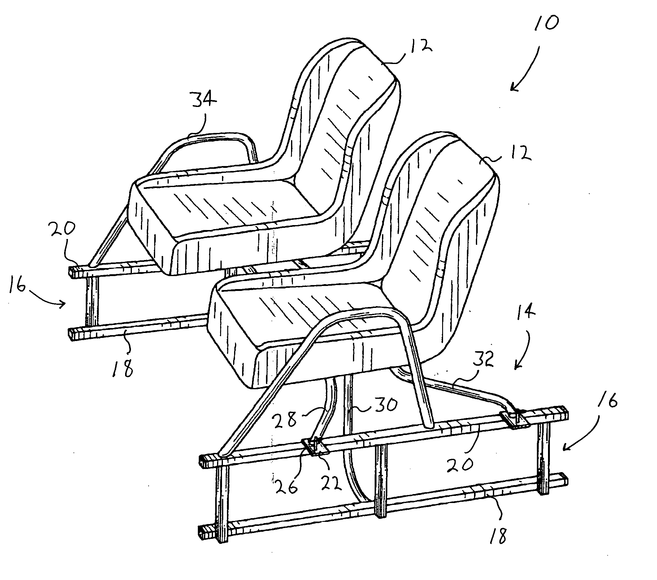 Bedded vehicle seating accessory