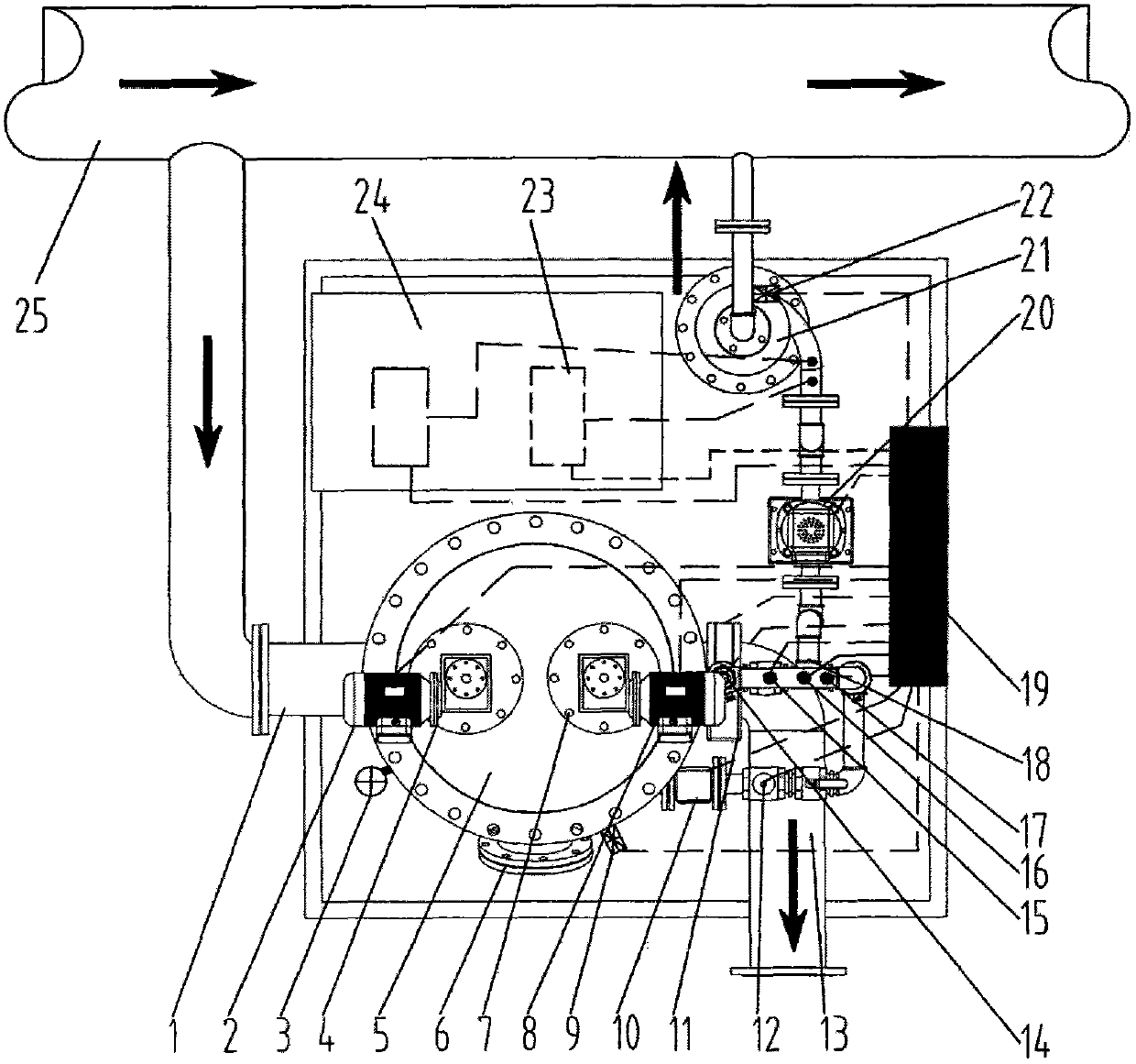 Water containing machine set of circulating water system