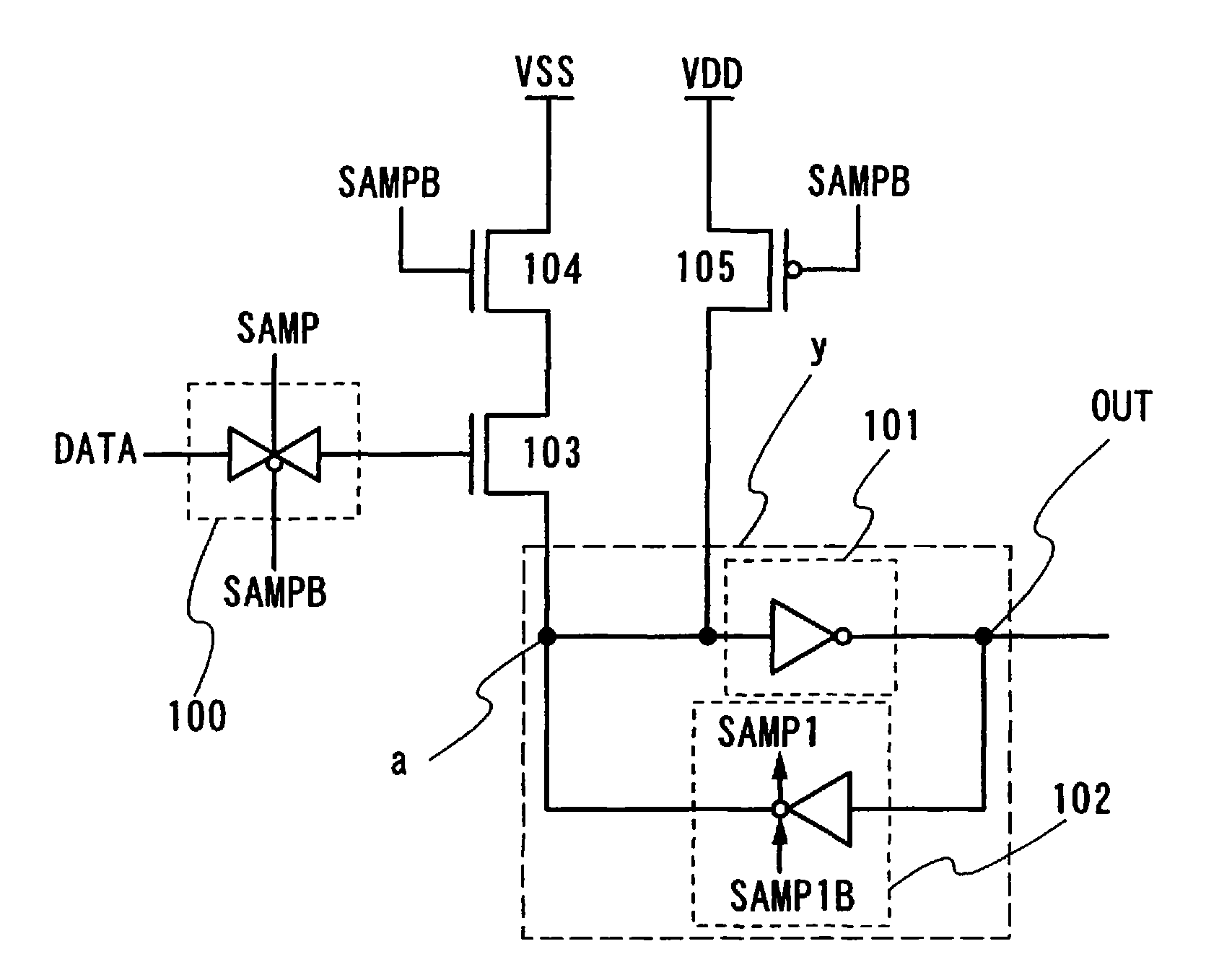 Data latch circuit, driving method of the data latch circuit, and display device