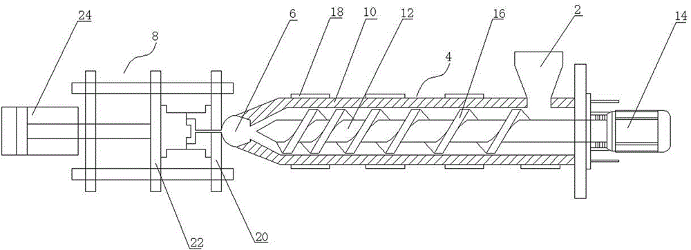 Screw injection molding device