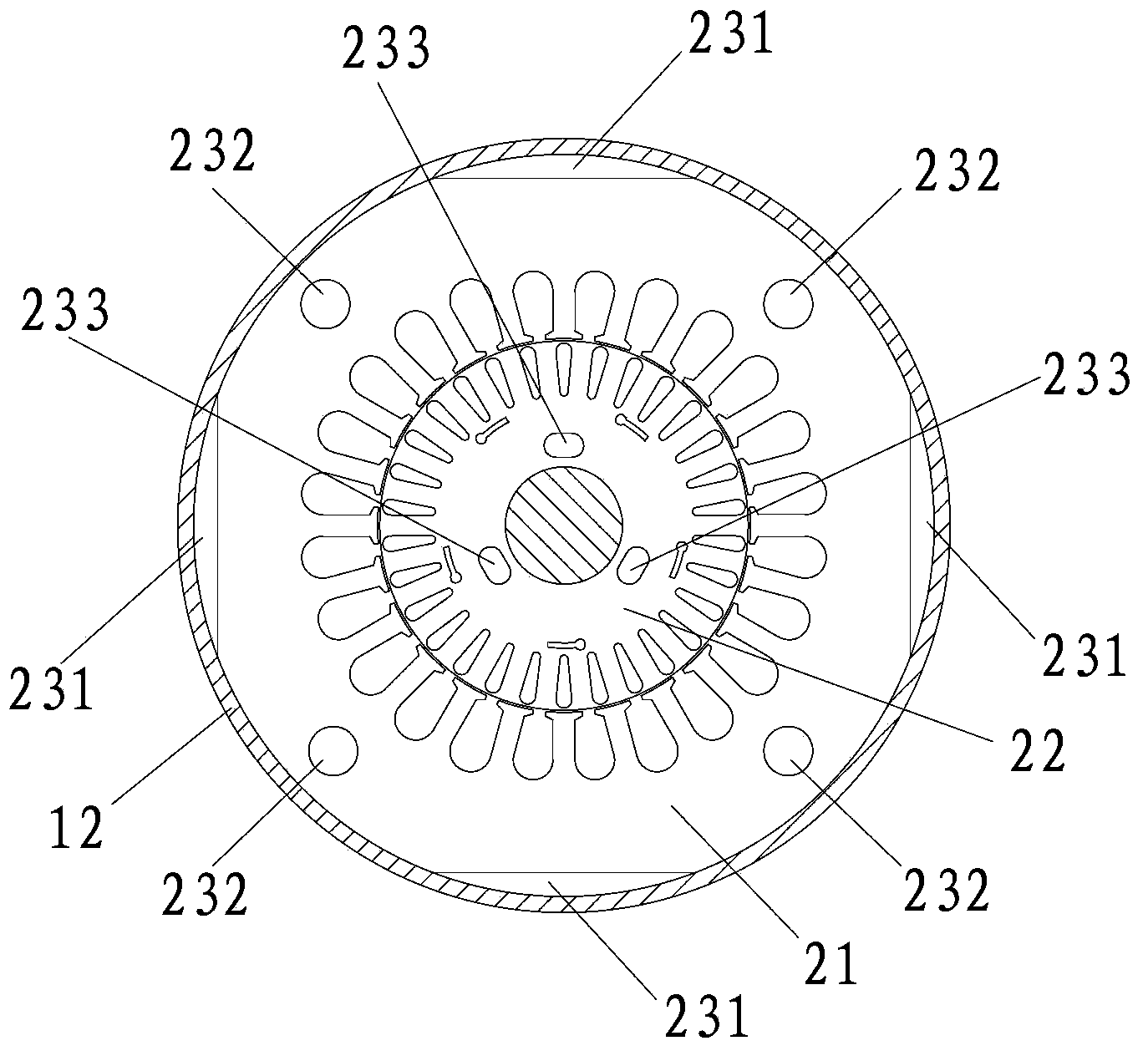 Low backpressure rotary compressor