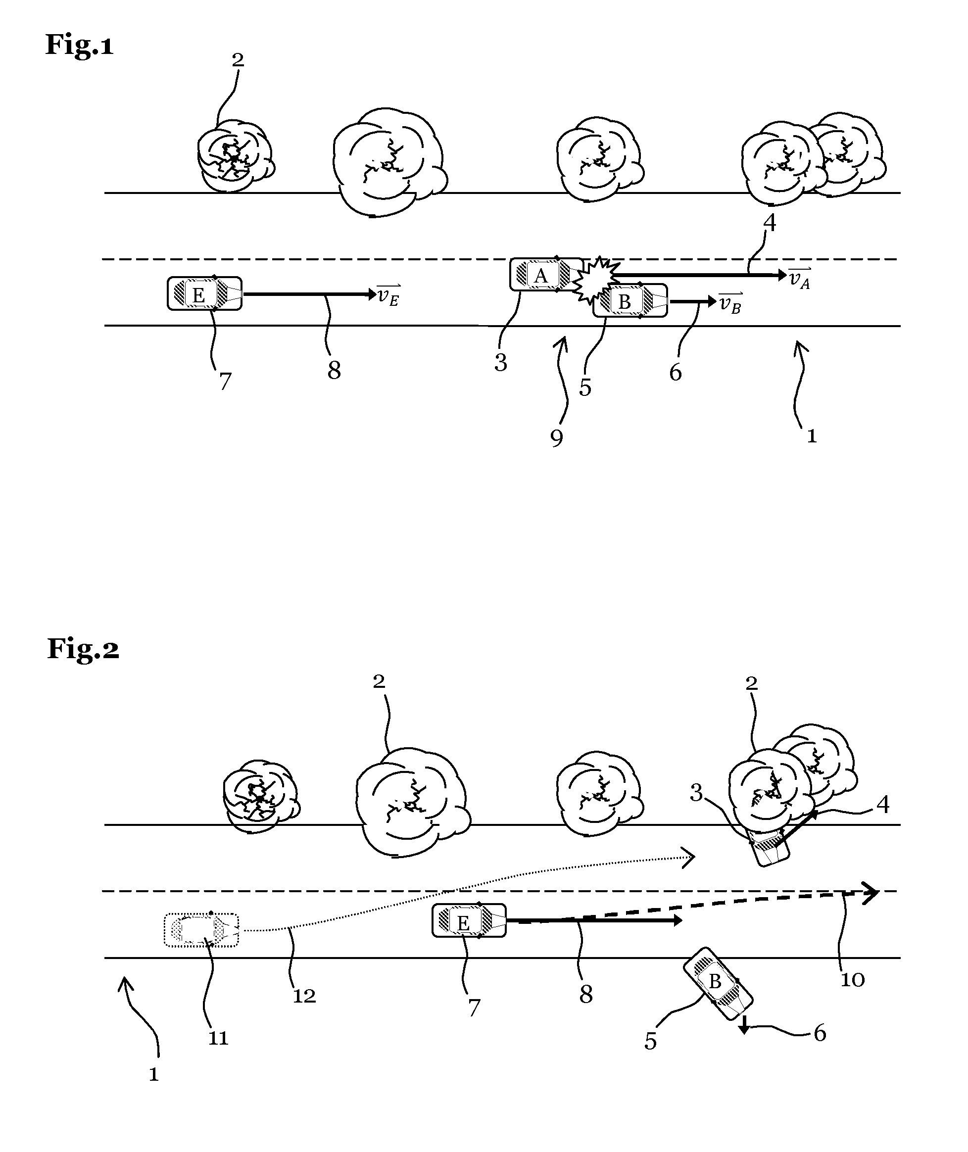 Method and system for post-collision manoeuvre planning and vehicle equipped with such system