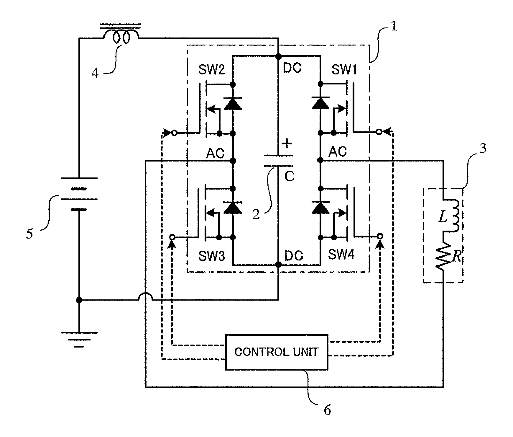 Electric power unit for induction heating