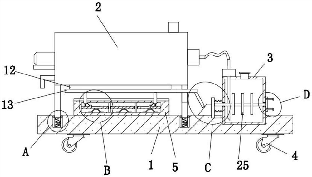 Soil remediation equipment with shock absorption and noise reduction base