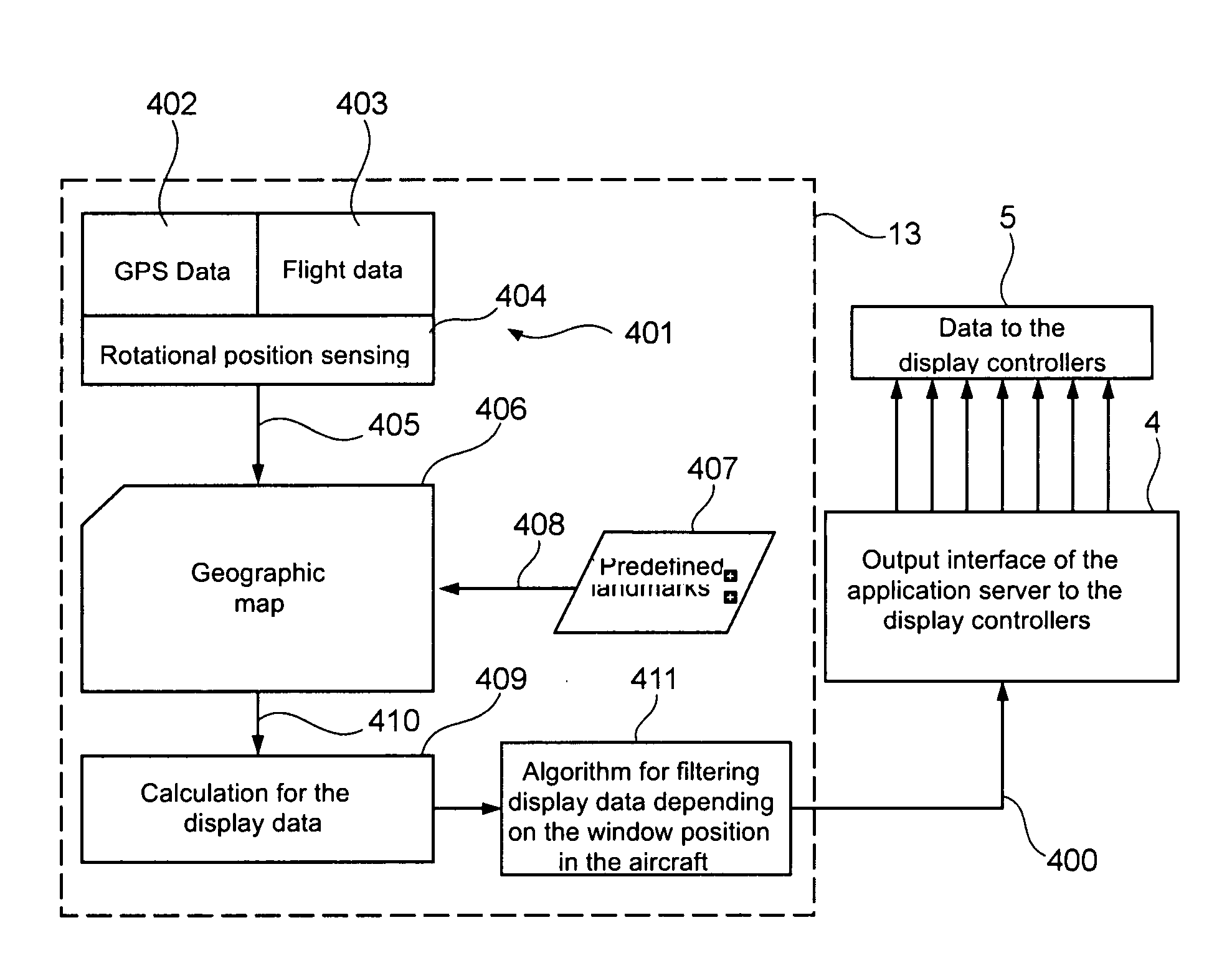 Landmark information system for an aircraft