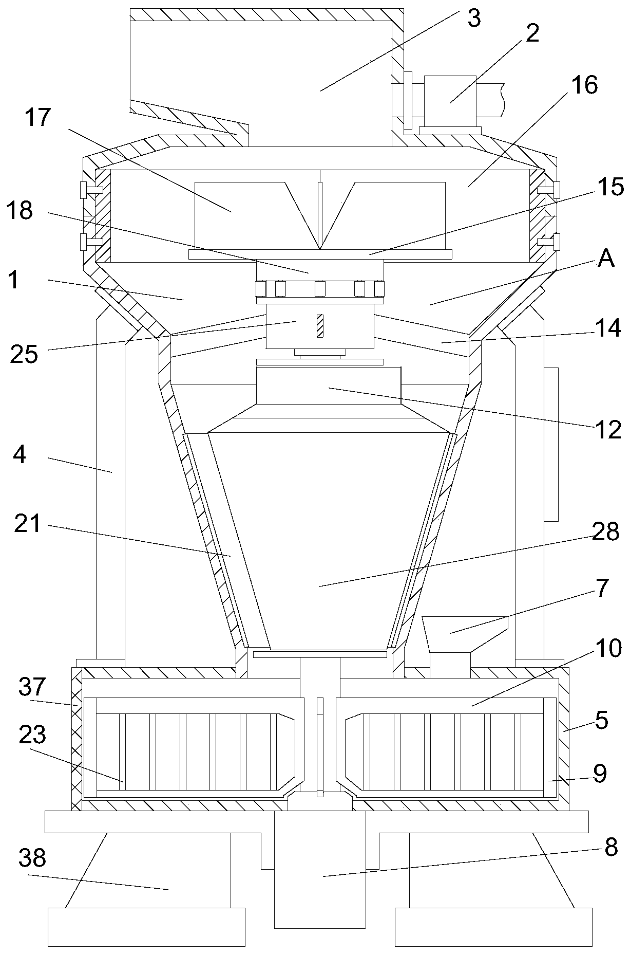 Mixing device for preparing pavement brick from building wastes