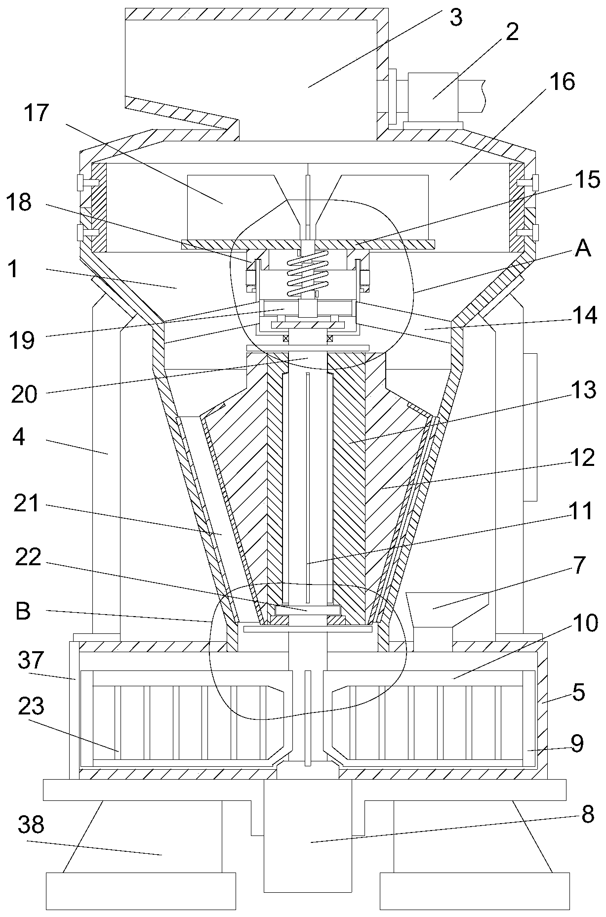 Mixing device for preparing pavement brick from building wastes