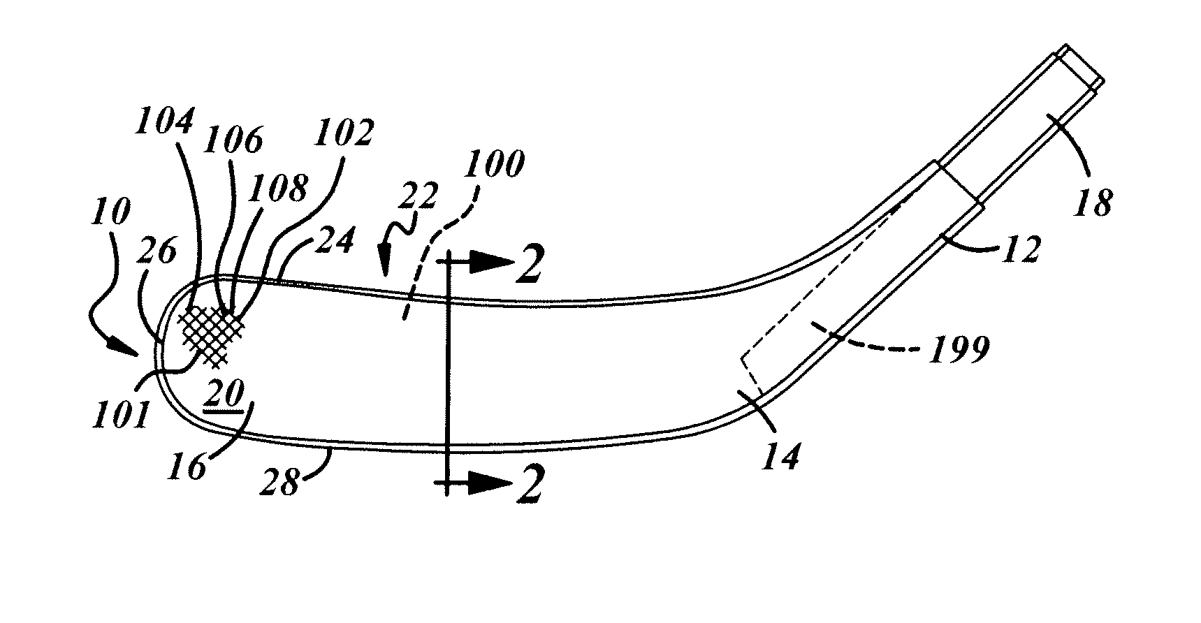 Hockey Stick Blade Having Fiber-Reinforced High Density Foam Core