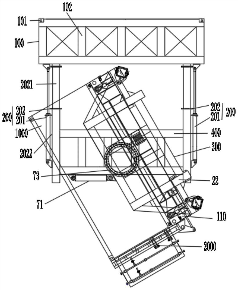 Lifting appliance special for overhead turnover unloading of container