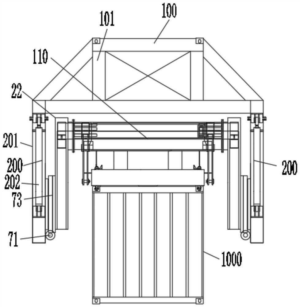 Lifting appliance special for overhead turnover unloading of container