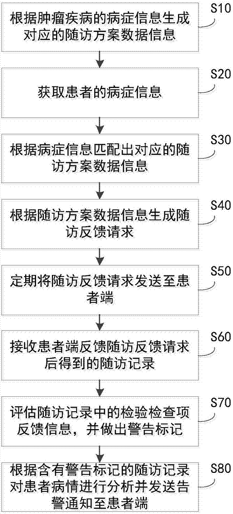 Tumor patient follow-up feedback pushing method and system