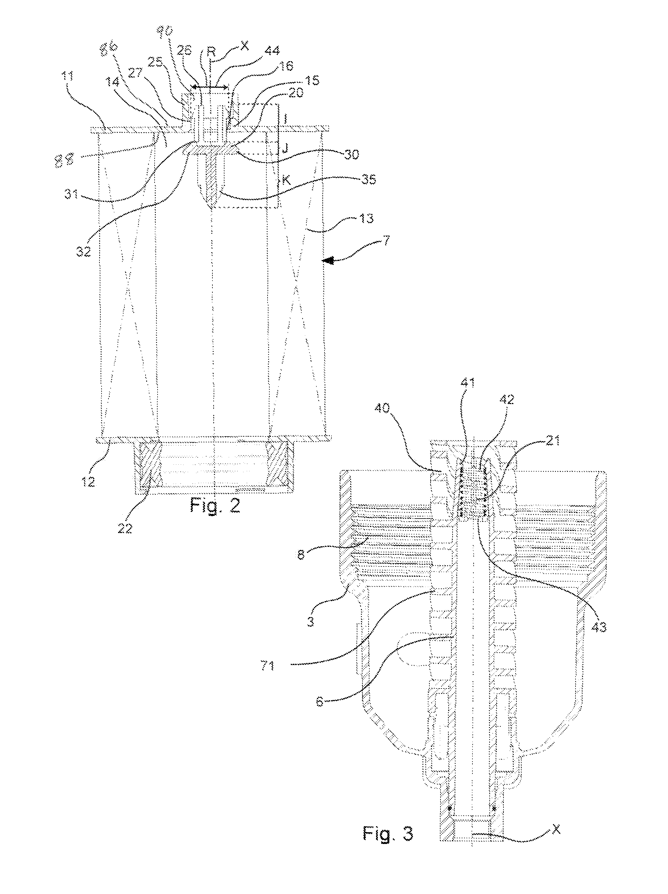 Filter having a filter cartridge, and corresponding filter cartridge