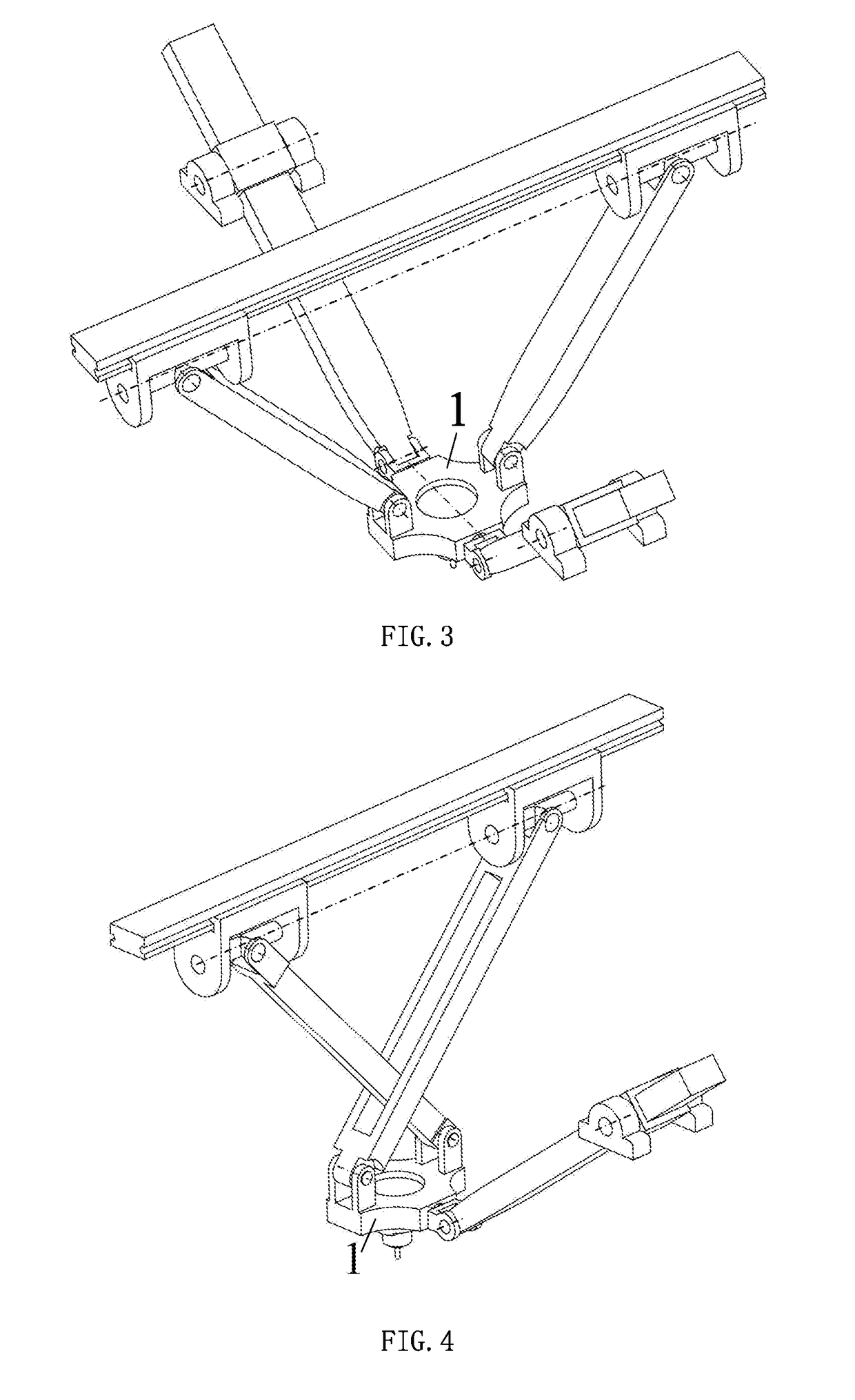 A two rotational and one translational degrees of freedom parallel manipulator with high rotational capability