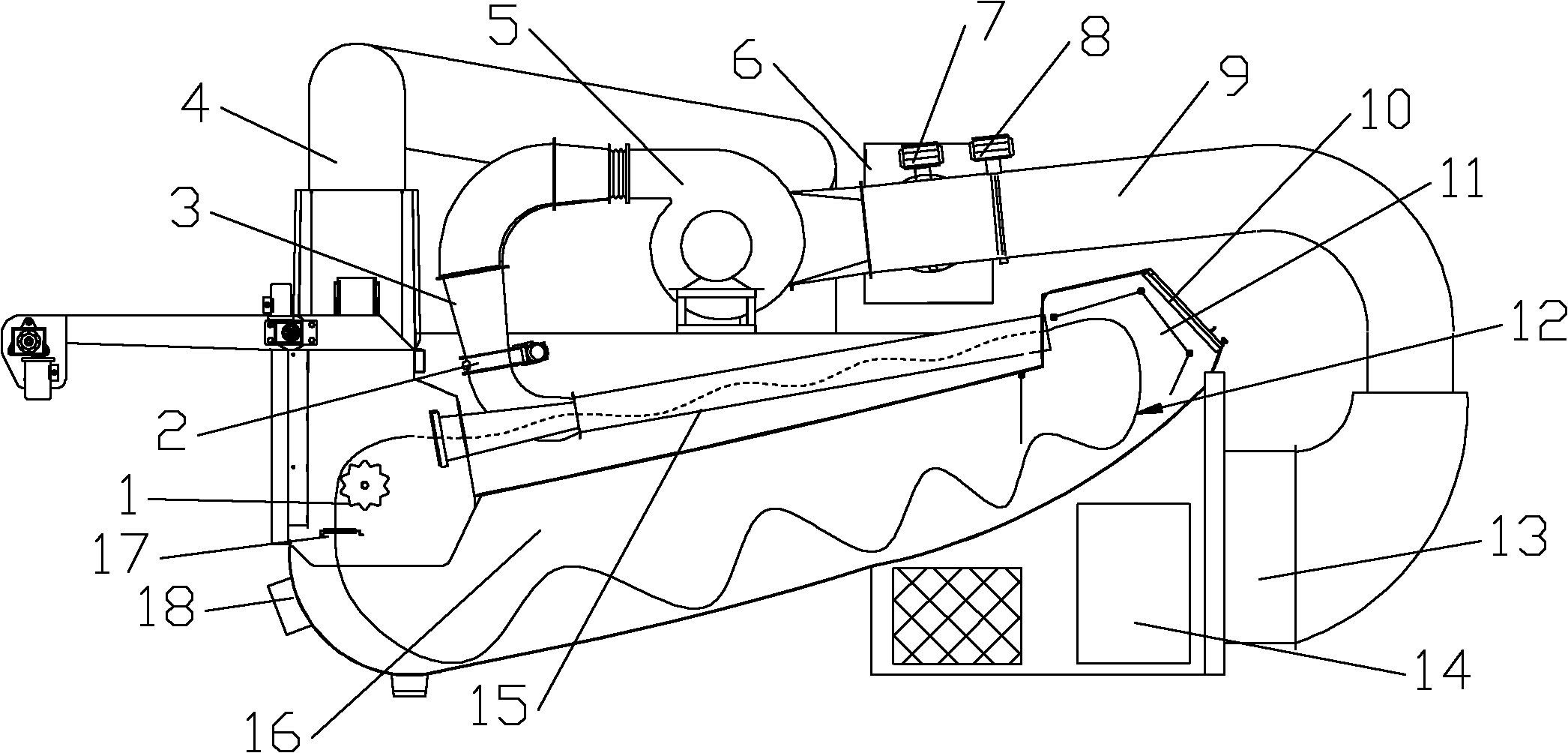 Airflow type particle swing machine