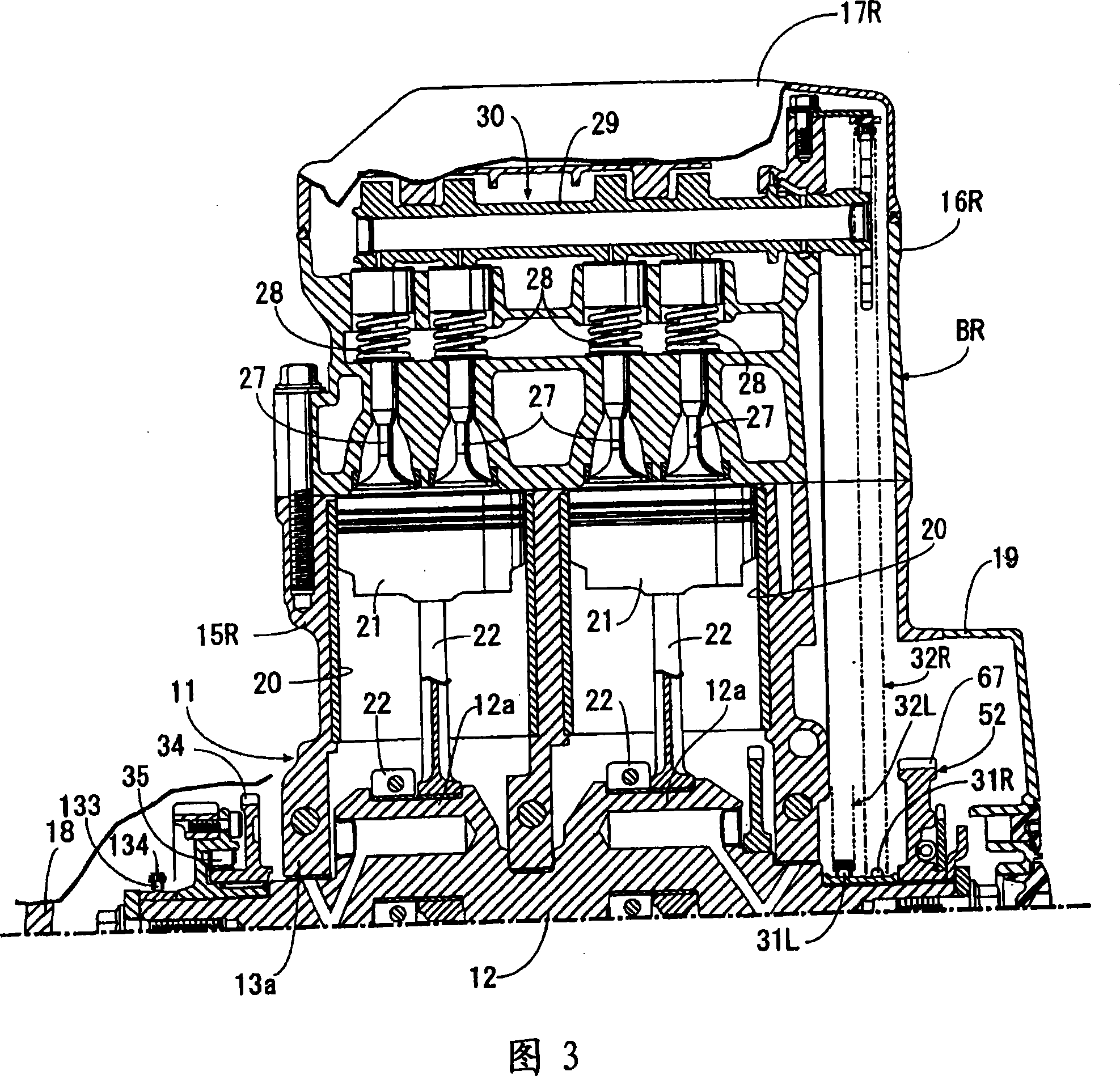 Power unit for two-wheel motorcycle