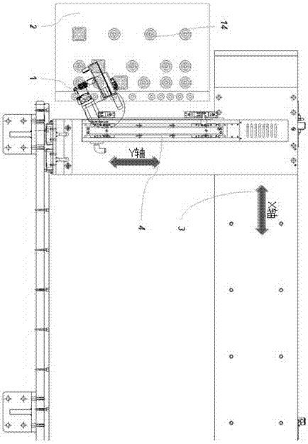 Protective film oblique line stripping and removing device