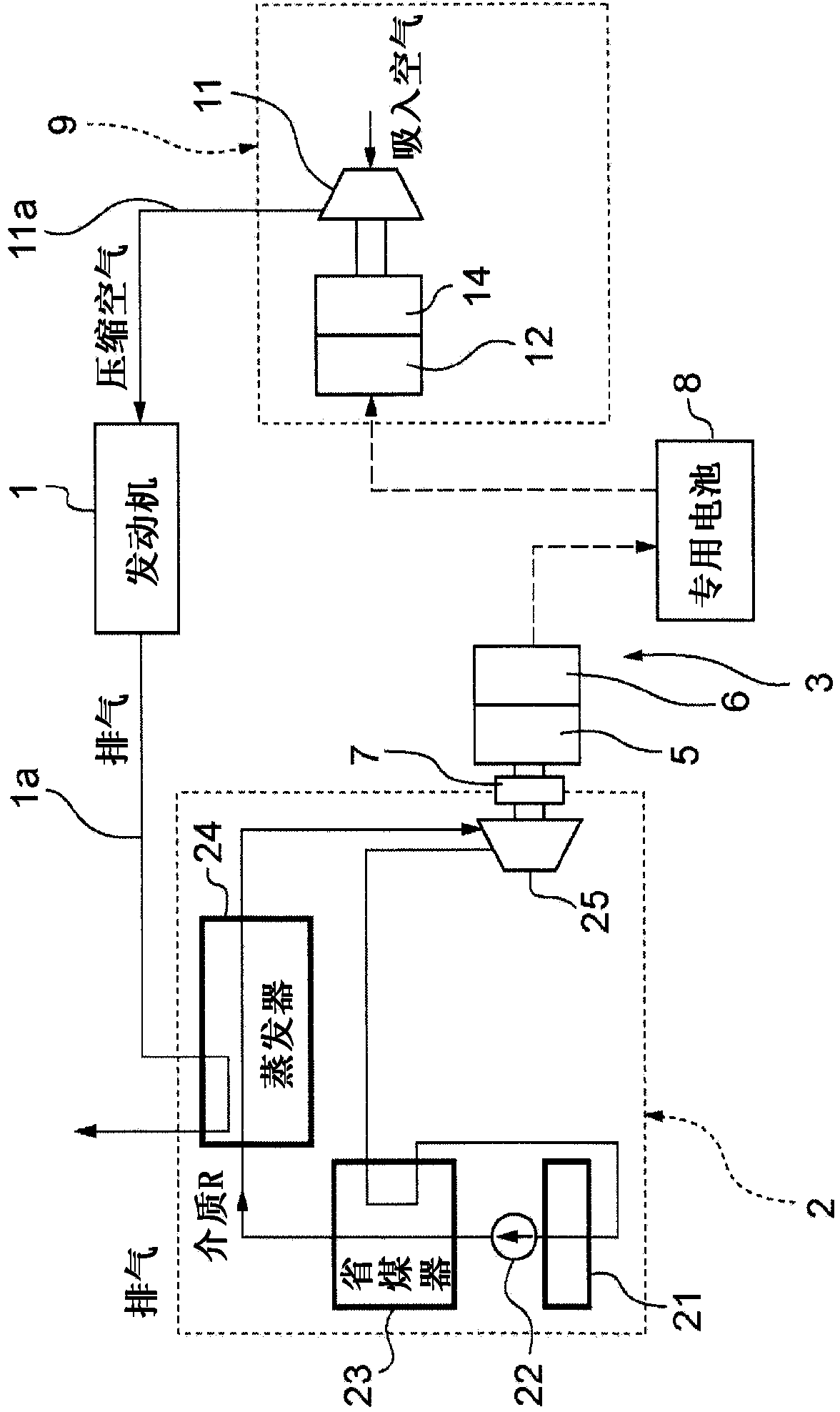 Electric supercharger using waste heat from internal combustion engine and power supply method thereof