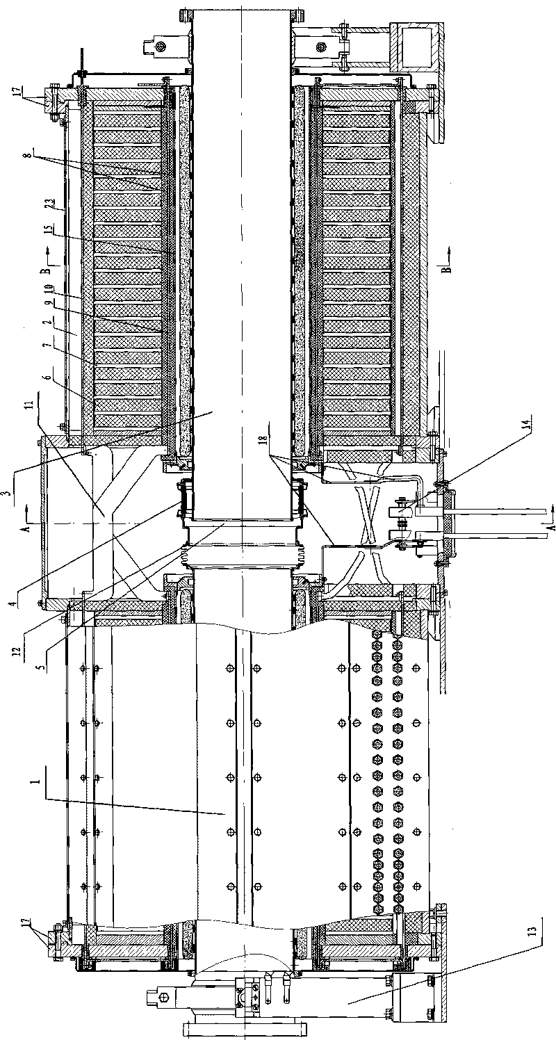 Loading and frequency conversion tuning cavity of large power ferrite