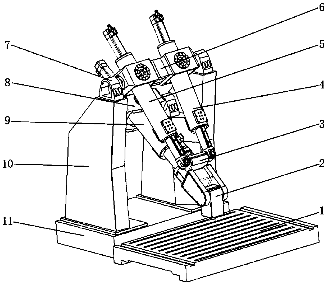 A five-degree-of-freedom hybrid robot with few joints over-constrained