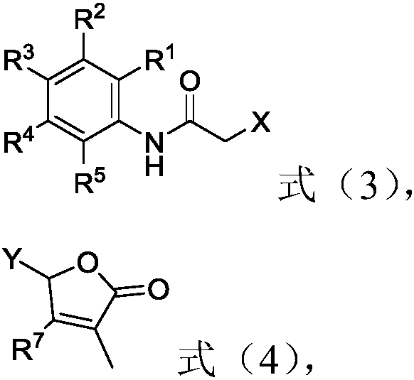 2-butenolide acetamide compound, and preparation method and application thereof