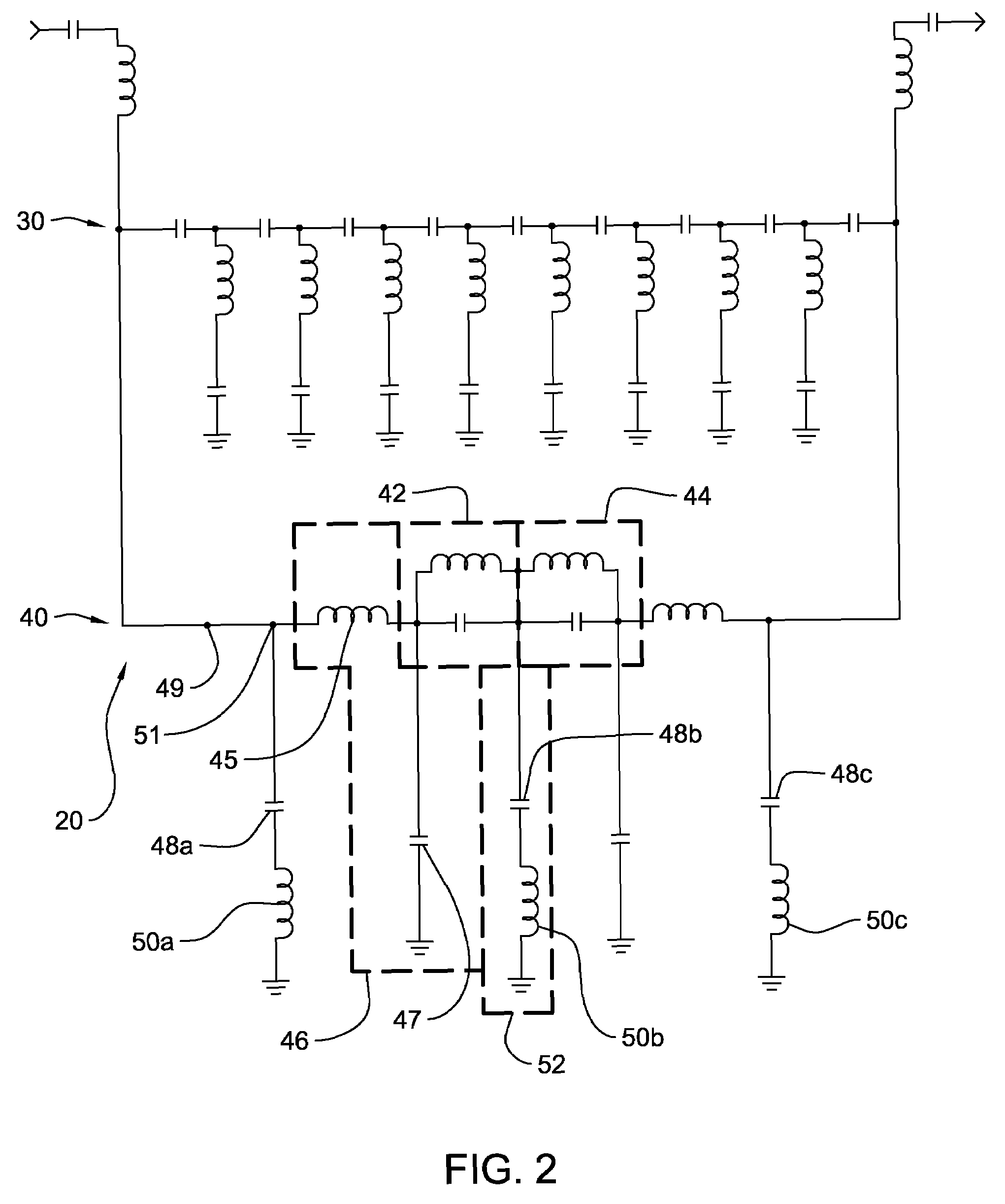 Hybrid low pass diplex filter