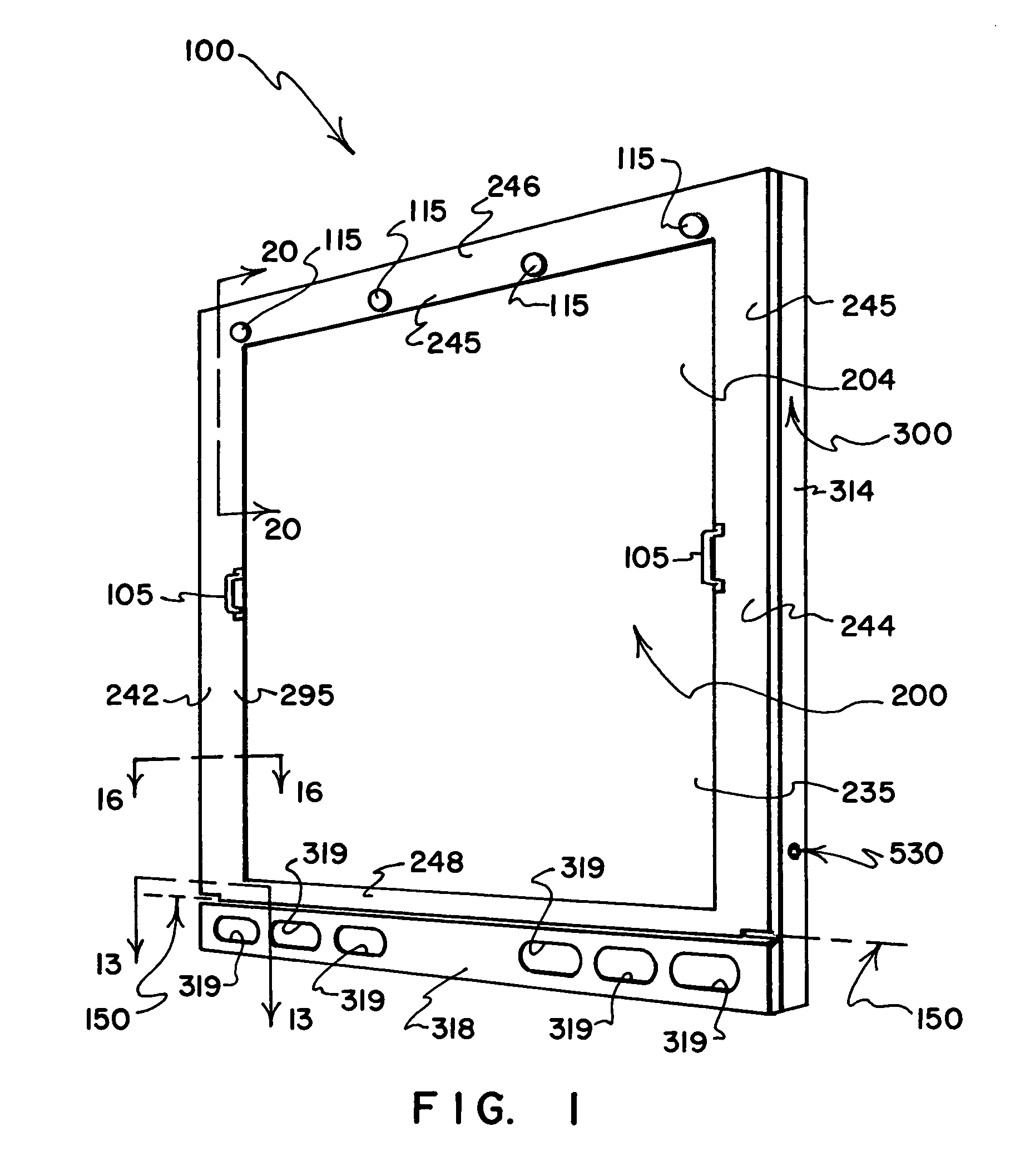 Ramp door and frame assembly