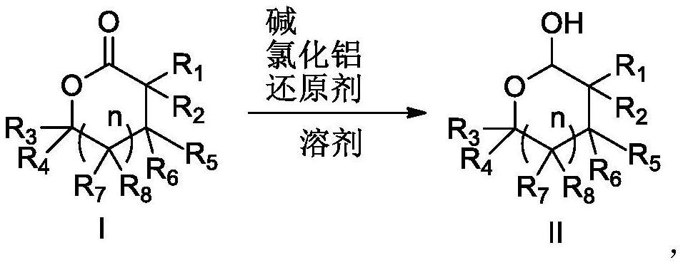 Preparation method for reducing lactone into hemiacetal