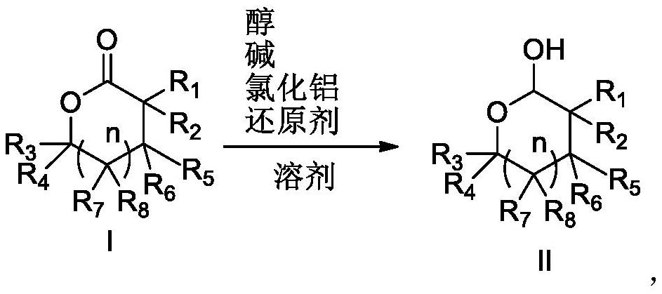 Preparation method for reducing lactone into hemiacetal