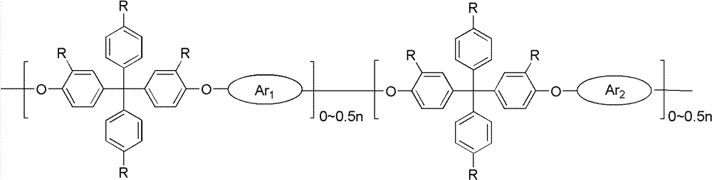 Strongly alkaline polyarylether ionomer and preparation and application thereof