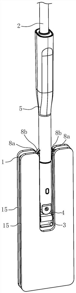 Locking structure of flat plate mop