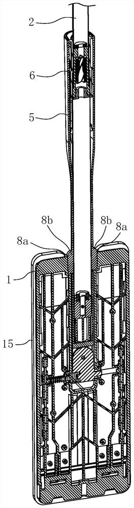 Locking structure of flat plate mop