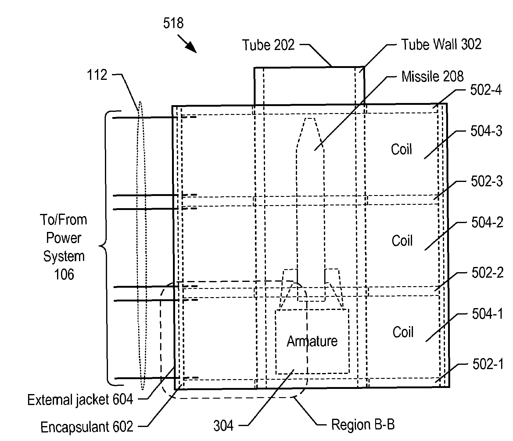 Unitary electro magnetic coil launch tube