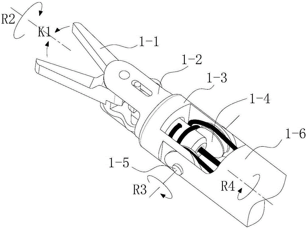 Minimally invasive surgery instrument with tail end self-rotation function