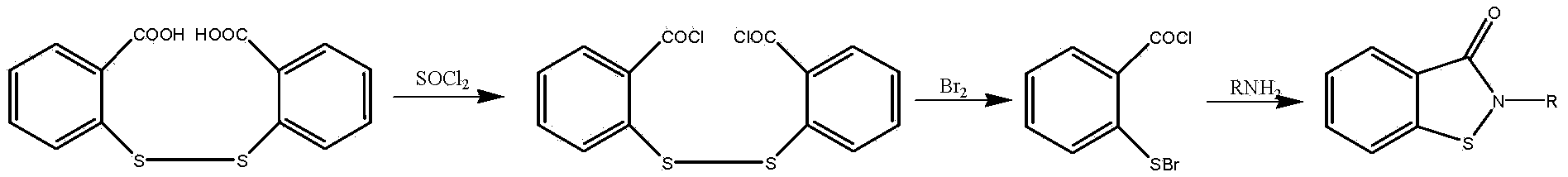 Method for synthesizing N-substitued benzo-isothiazolone derivative