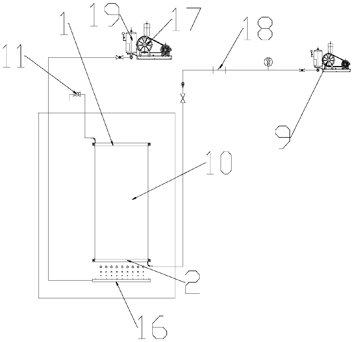 Flatbed MABR (membrane aeration bioreactor) oxygen permeation membrane