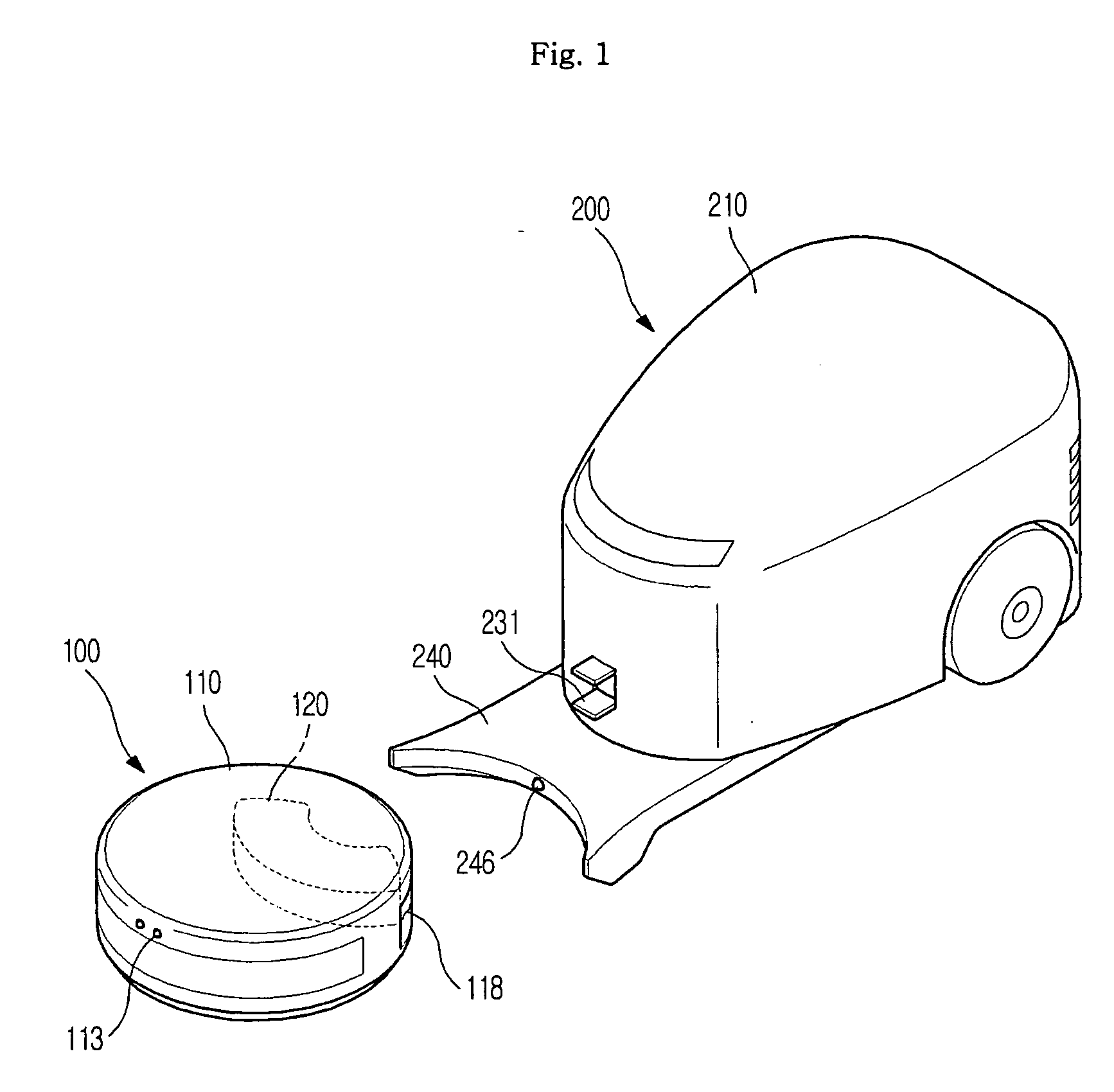 Robot cleaning system and dust removing method of the same