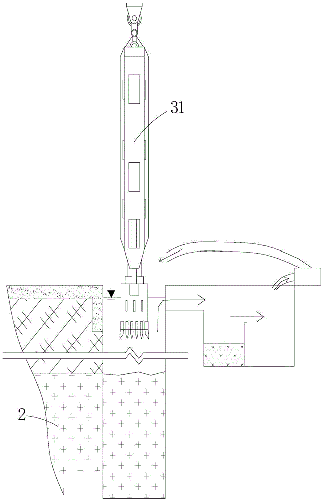 Construction method of underground diaphragm wall into rock to form trough