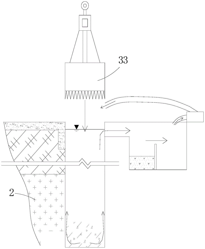 Construction method of underground diaphragm wall into rock to form trough