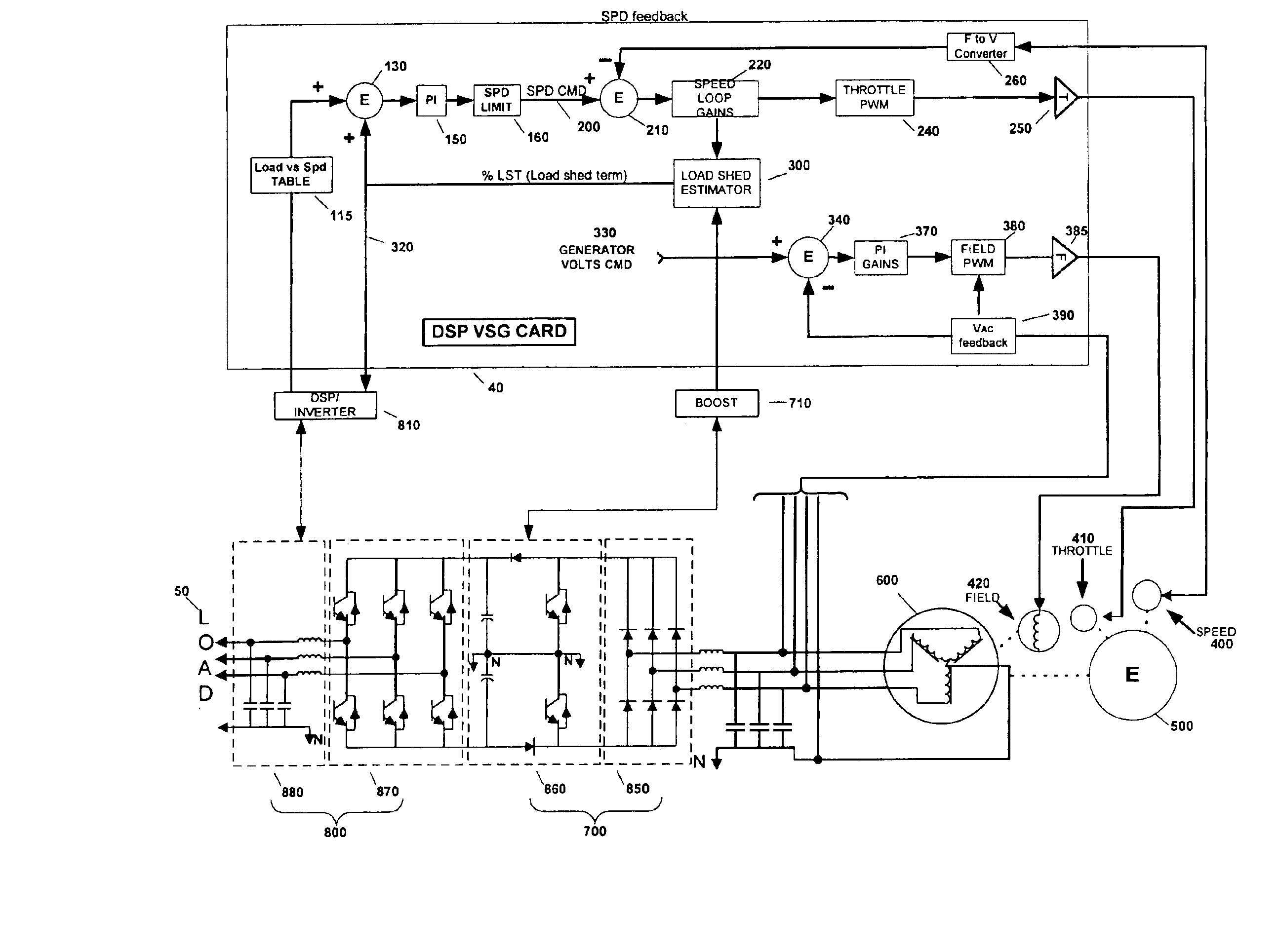 Transformerless, load adaptive speed controller