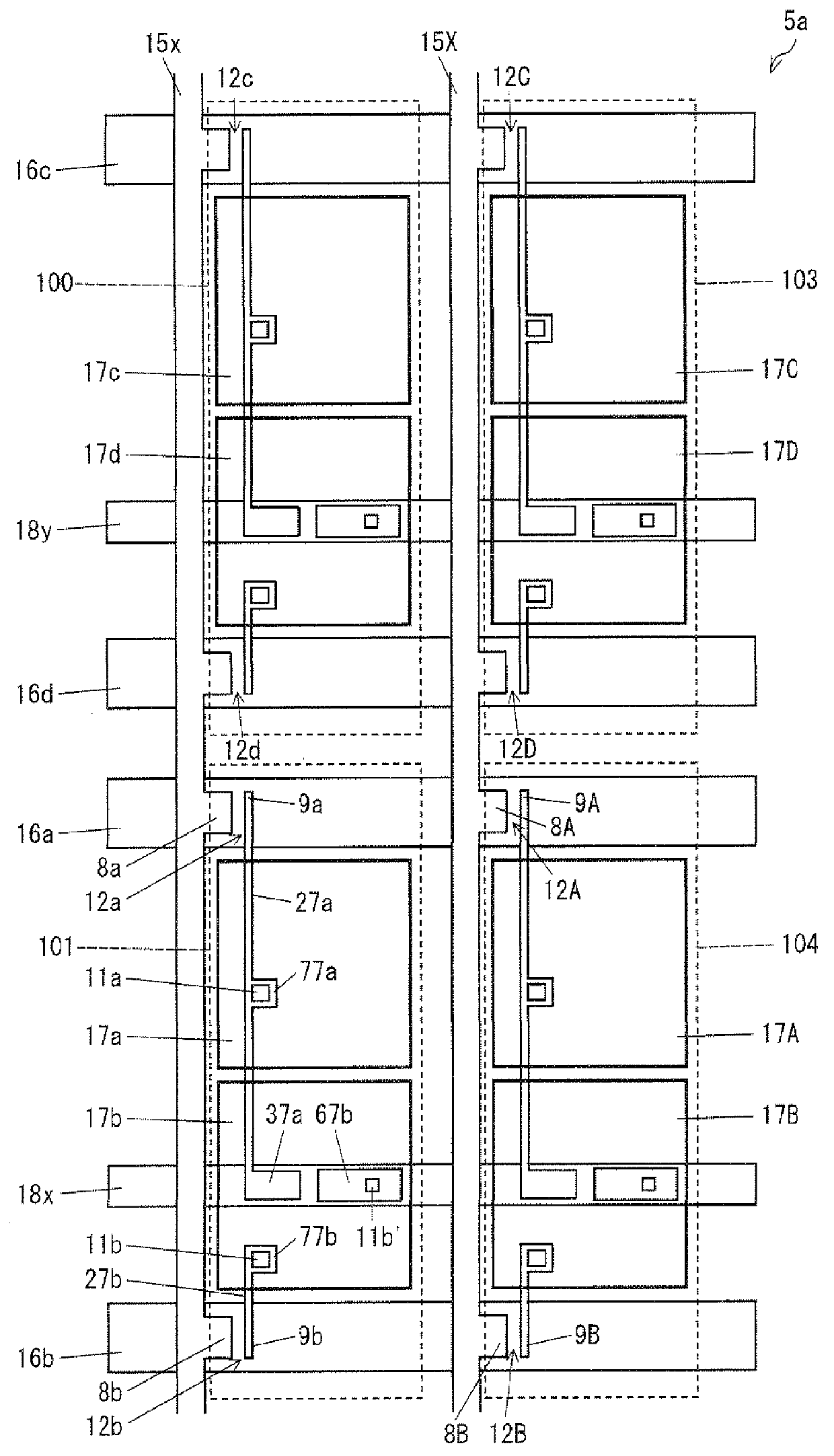 Active matrix substrate, liquid crystal panel, liquid crystal display device, liquid crystal display unit, and television receiver