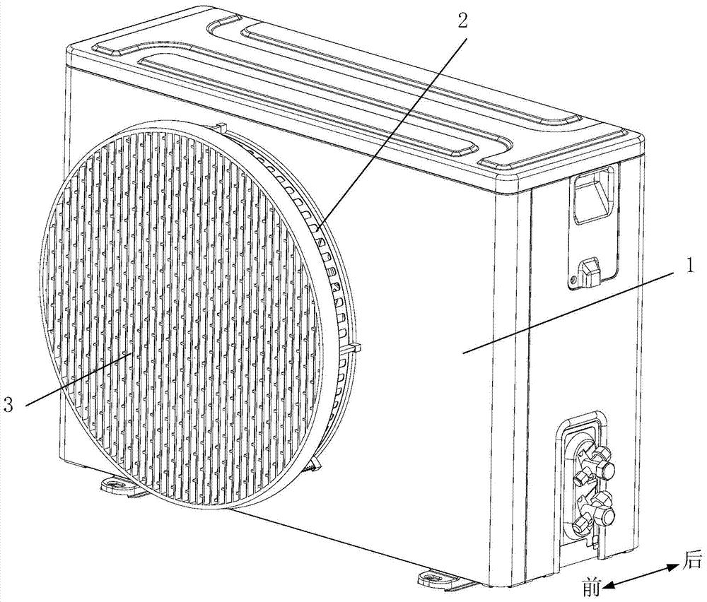 Front panel component of outdoor unit of air conditioner