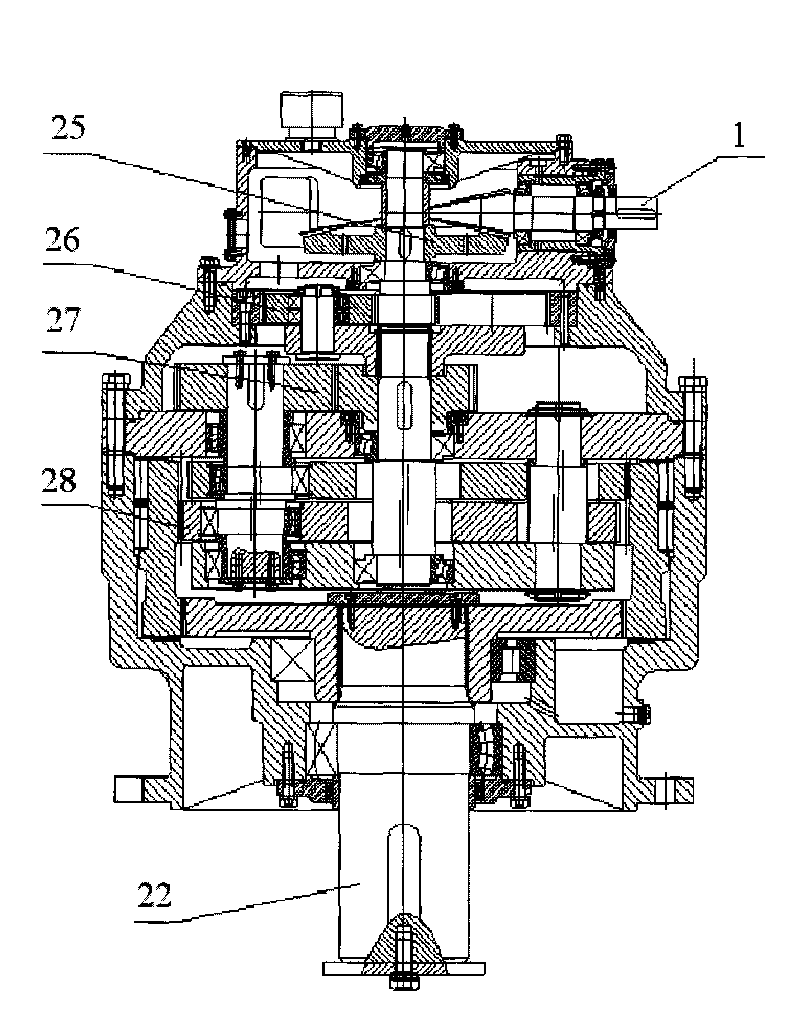 Four-stage driving combined type speed reducer and speed reduction method thereof