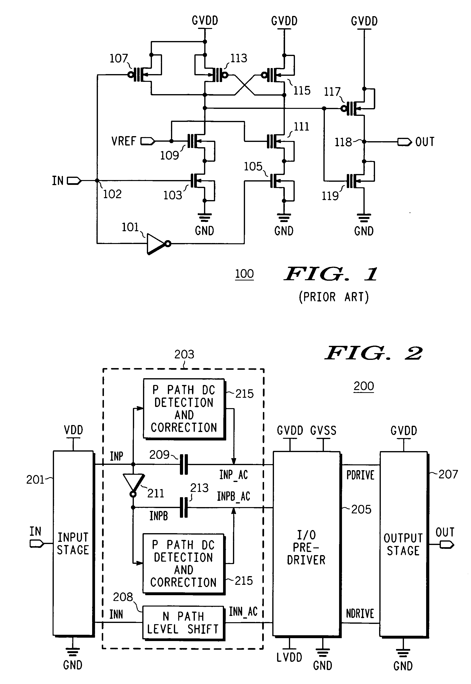 High speed output buffer with AC-coupled level shift and DC level detection and correction